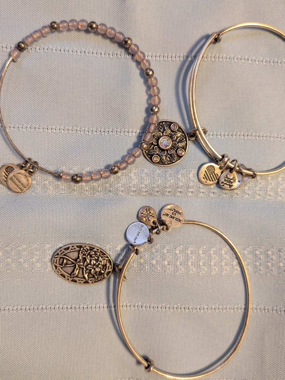 Alex and Ani Pink Bead & Charm Bracelet Set